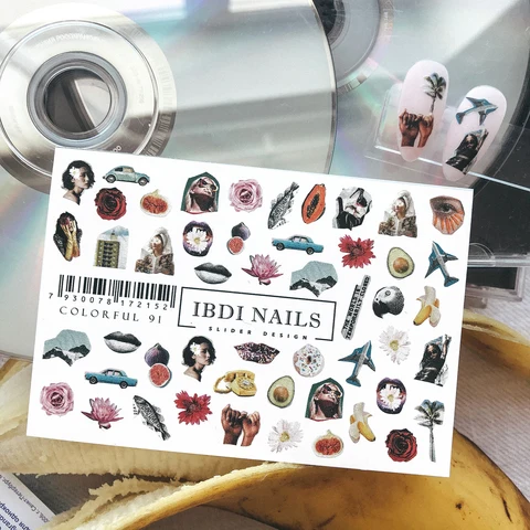 IBDI Pop art nail decals / sliders #Colorful 91