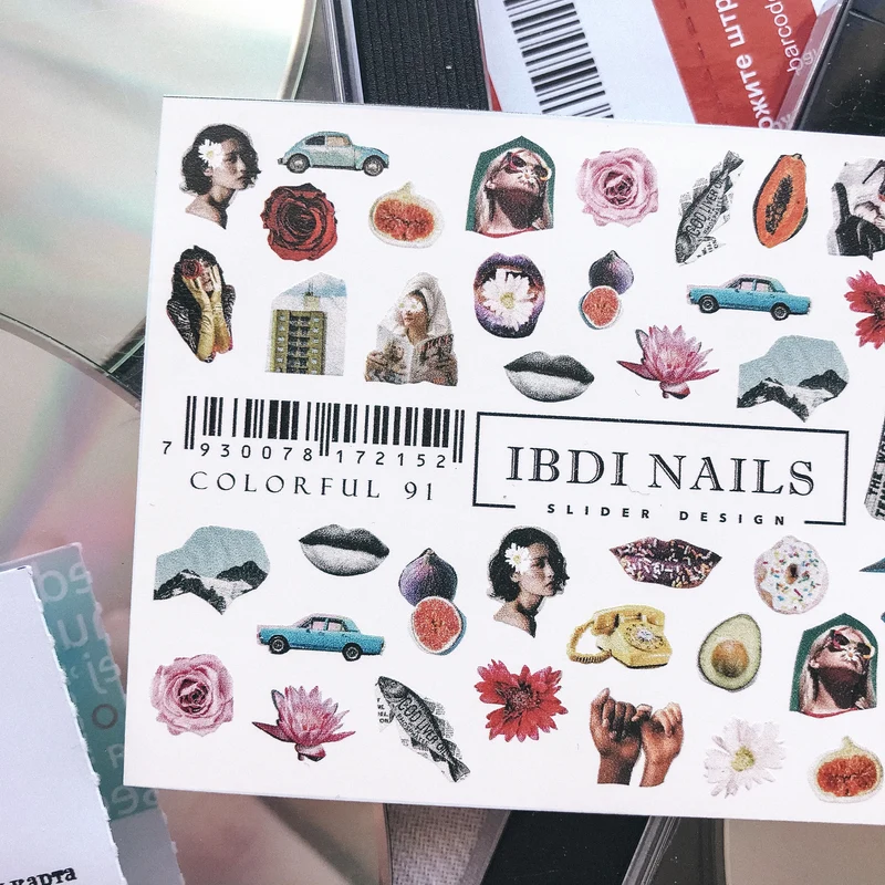 IBDI Pop art nail decals / sliders #Colorful 91