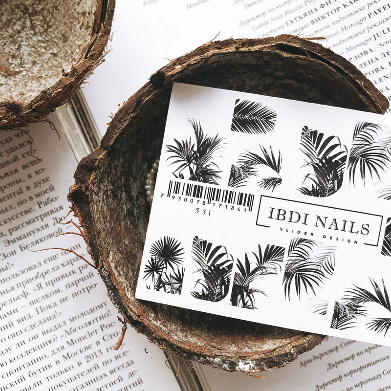 IBDI Palm leaf nail decals / sliders for tropical nails #531