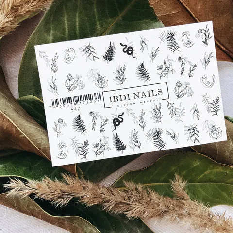 IBDI Leaf nail decals / sliders #540
