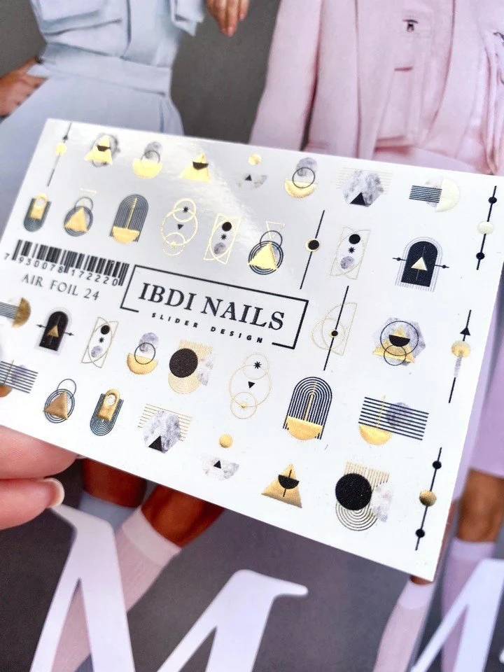 IBDI Geometric foil nail decals / sliders #Air foil 24