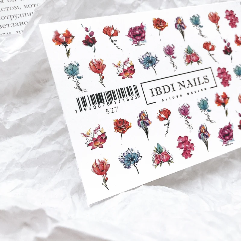 IBDI Flower nail decals / sliders #527