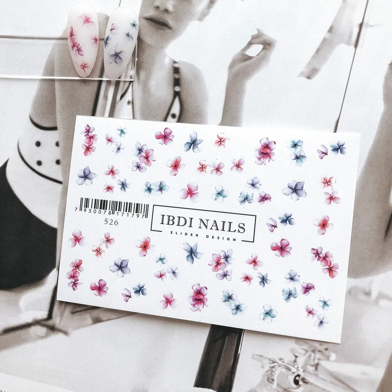 IBDI Flower nail decals / sliders #526