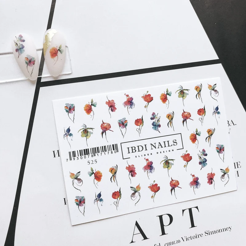 IBDI Flower nail decals / sliders #525