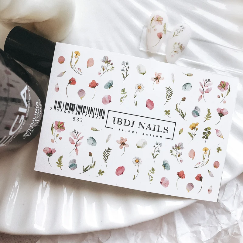 IBDI Flower nail decals / sliders #533