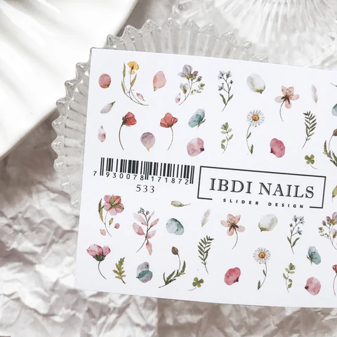 IBDI Flower nail decals / sliders #533