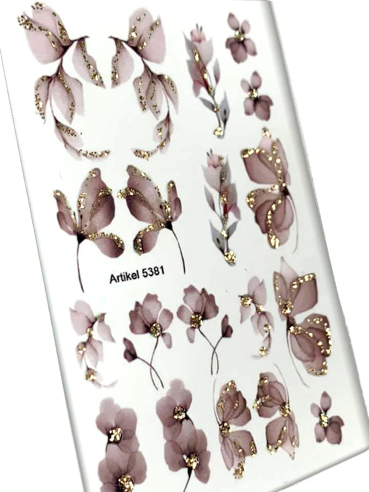 INKVICTUS Flower nail decals / sliders 5381 glitter