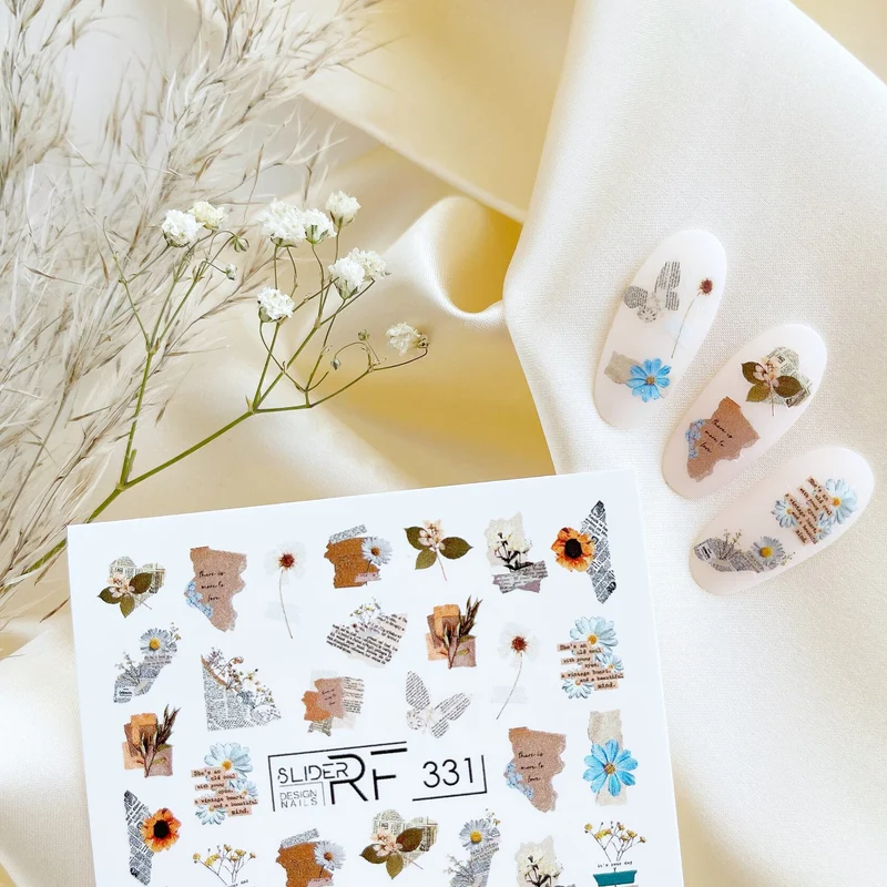 Slider.RF Flower nail decals / sliders 331