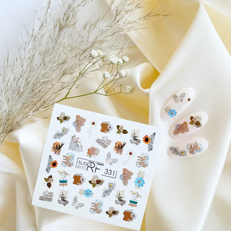 Slider.RF Flower nail decals / sliders 331