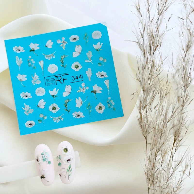 Slider.RF Flower nail decals / sliders 344
