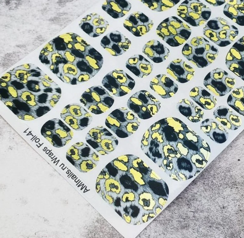 Nagelfolie 41 Foil Nail Wraps für Pediküre AMINAILS