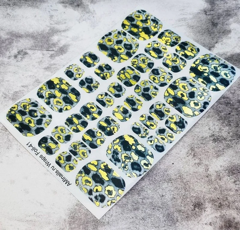 Nagelfolie 41 Foil Nail Wraps für Pediküre AMINAILS