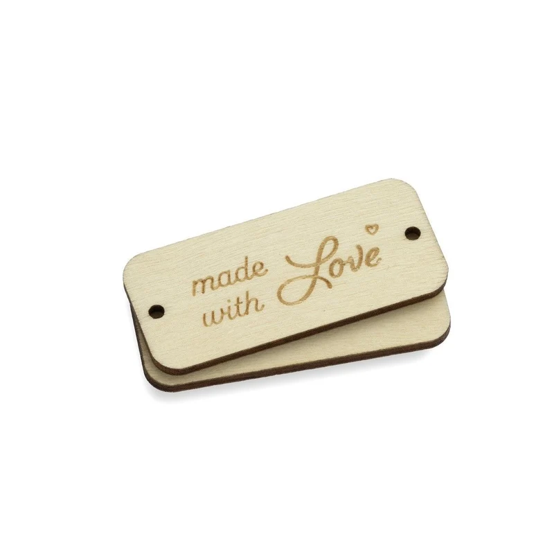 Labels aus Holz - Made With Love