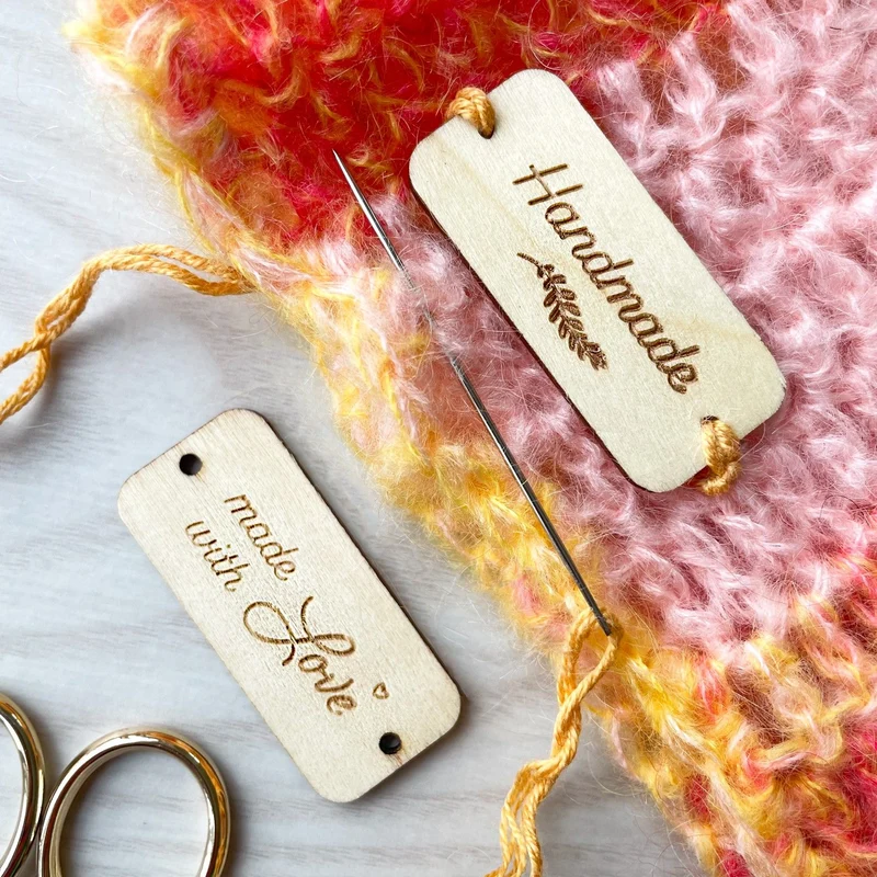 Labels aus Holz - Made With Love