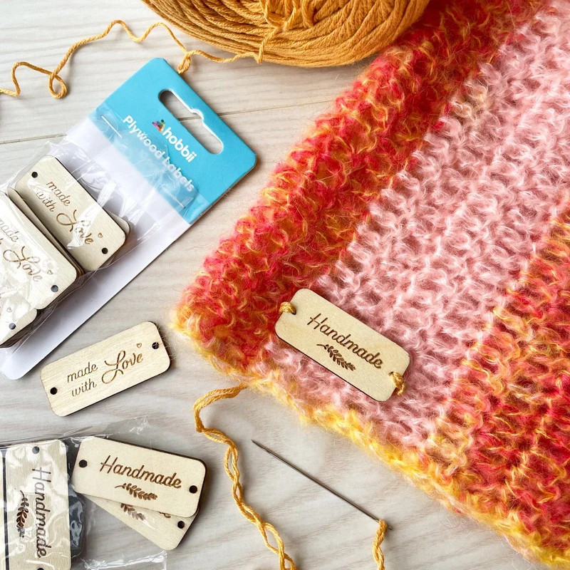 Labels aus Holz - Made With Love