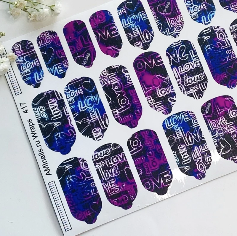 Nagelfolie 417 Nail Wraps für Maniküre AMINAILS