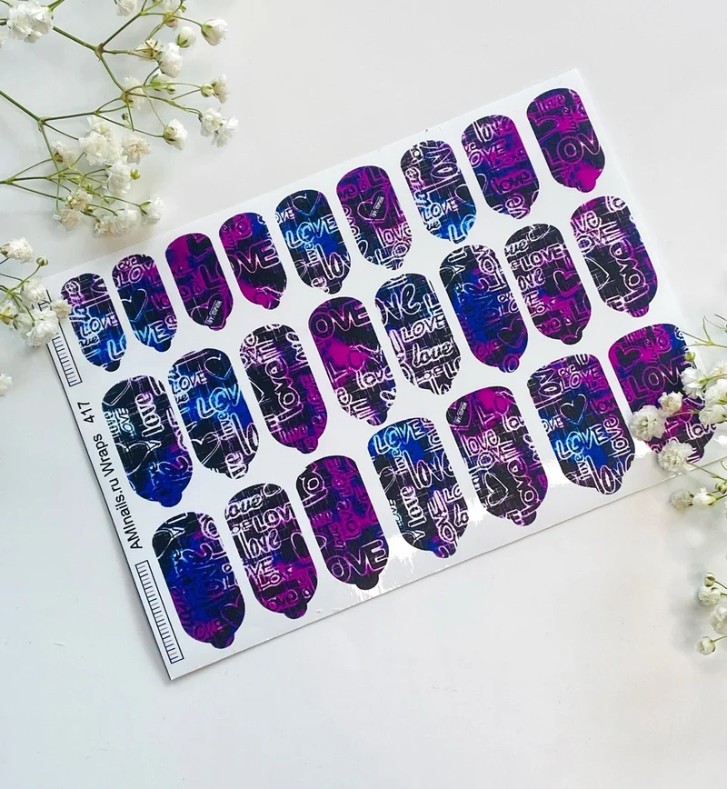 Nagelfolie 417 Nail Wraps für Maniküre AMINAILS