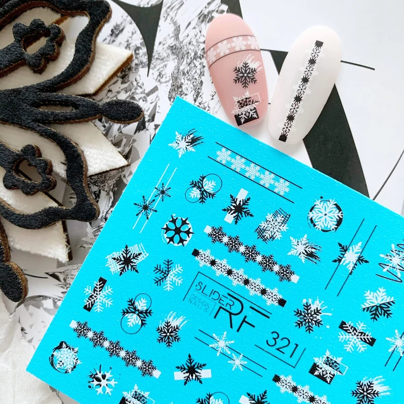 Slider.RF Snowflake nail decals / sliders 321