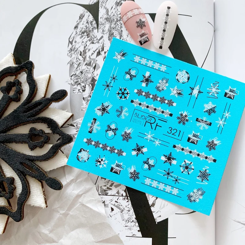 Slider.RF Snowflake nail decals / sliders 321