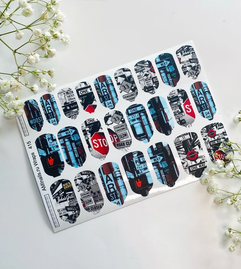 Nagelfolie 415 Nail Wraps für Maniküre AMINAILS
