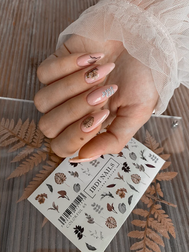 IBDI Leaf nail decals / sliders #Colorful 65