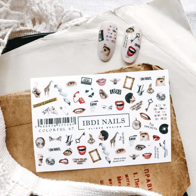 IBDI Pop art nail decals / sliders #Colorful 67