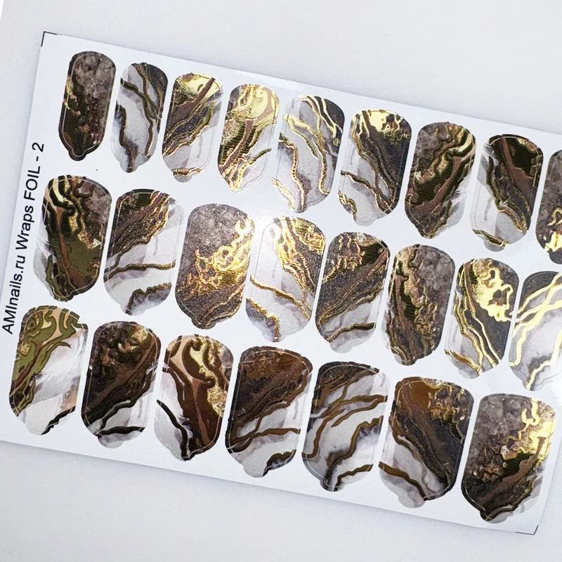 Nagelfolie 02 Foil Nail Wraps für Maniküre AMINAILS