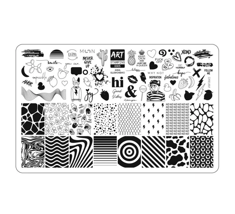 0005 stamping schablone + design blatt ART STAMPING