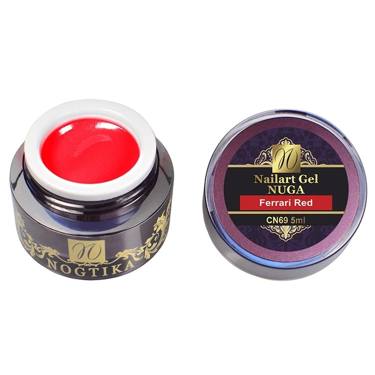 Nailart Farbgel NUGA (ohne Schwitzschicht) "Ferrari Red"