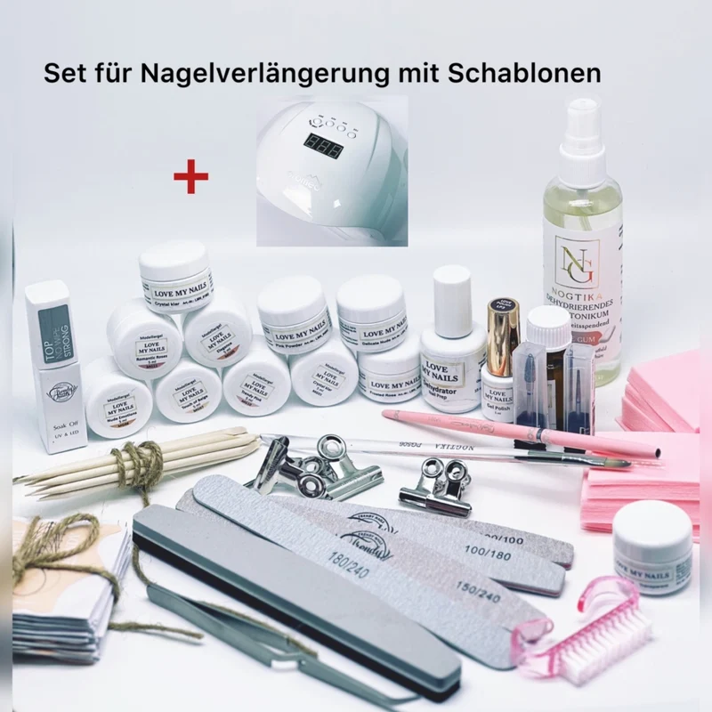 Set für Nagelverlängerung mit Schablonen