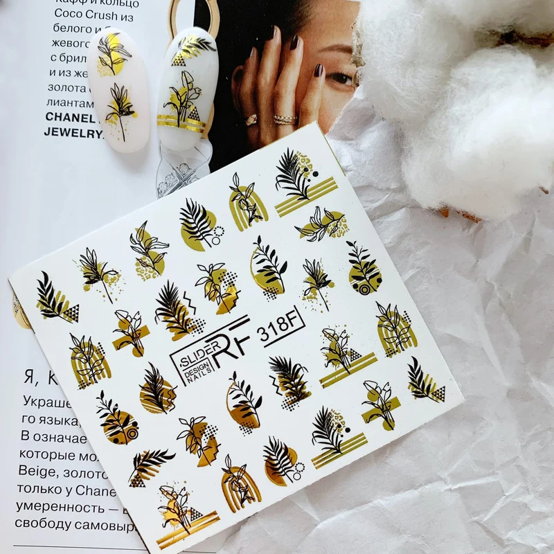 Slider.RF Foil leaf nail decals / sliders 318F