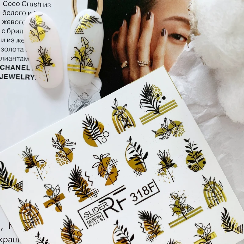 Slider.RF Foil leaf nail decals / sliders 318F