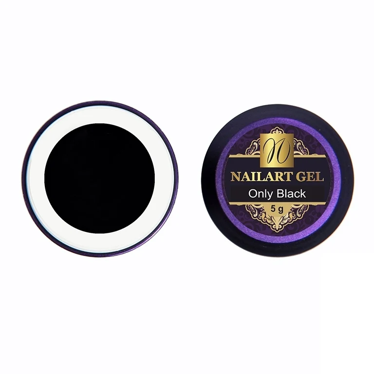Nailart Farbgel (ohne Schwitzschicht) "Only Black" (TPO-free)