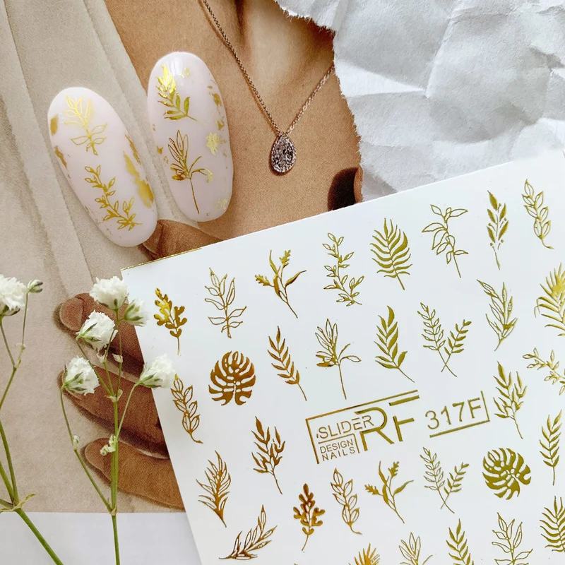 Slider.RF Foil leaf nail decals / sliders 317F