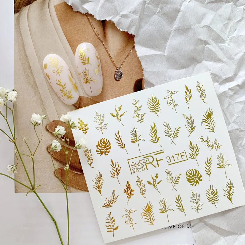Slider.RF Foil leaf nail decals / sliders 317F