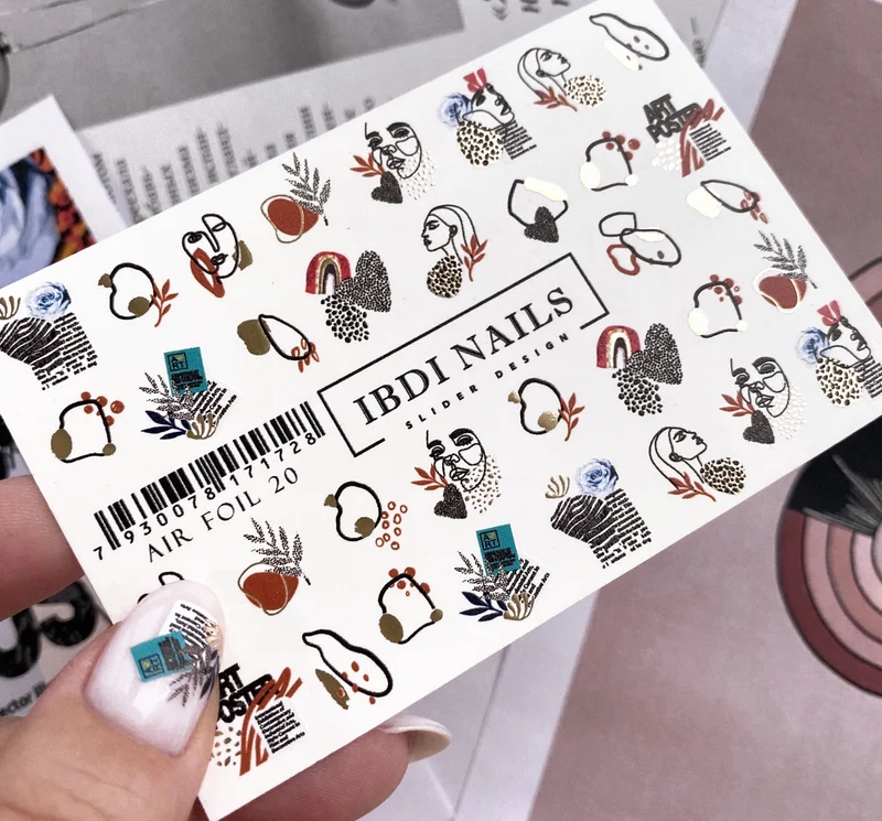 IBDI Abstract geometric nail decals / sliders AIR FOIL 20