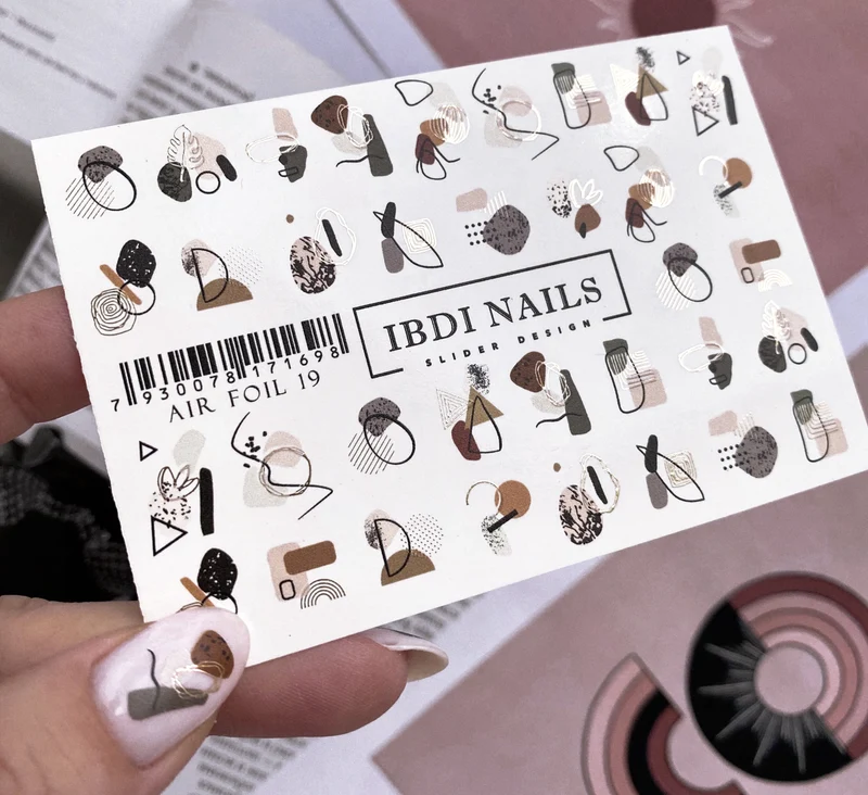 IBDI Abstract geometric nail decals / sliders AIR FOIL 19