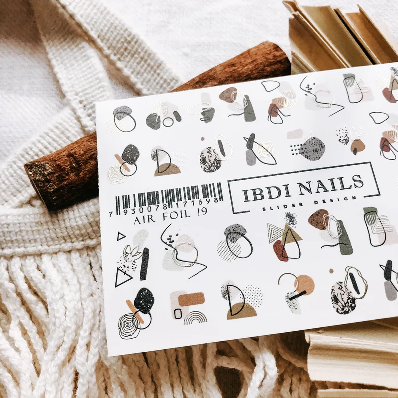 IBDI Abstract geometric nail decals / sliders AIR FOIL 19