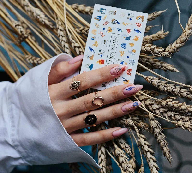 IBDI Fashion and leaf nail decals / sliders #Colorful 63