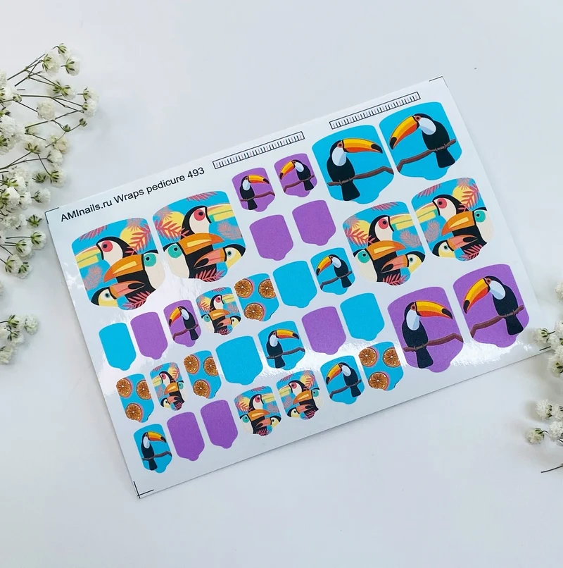 Nagelfolie 493 Nail Wraps für Pediküre AMINAILS