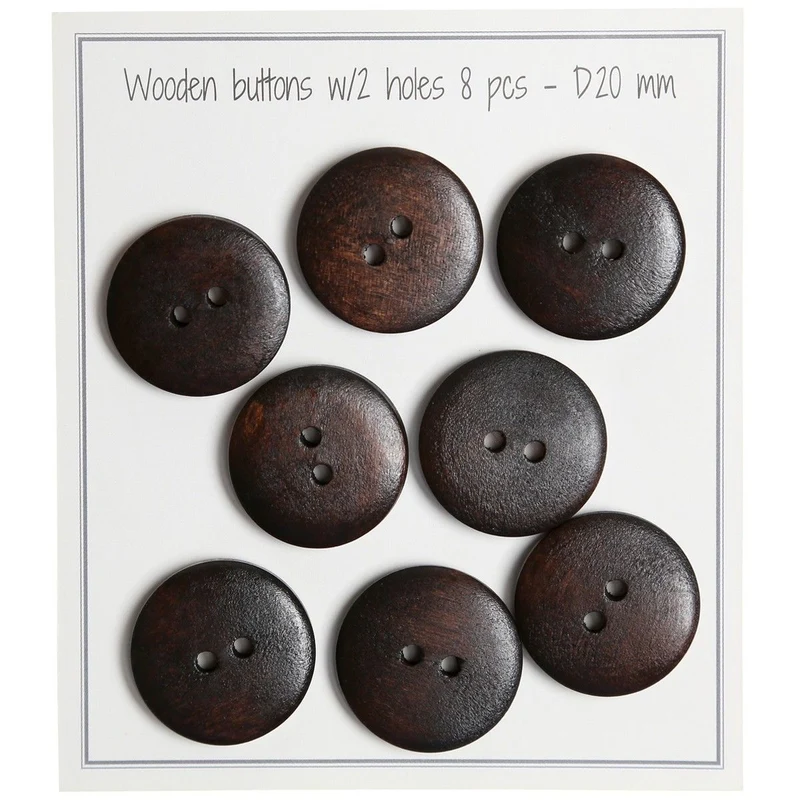 Holzknöpfe UFO - Dunkel - 8 Stück