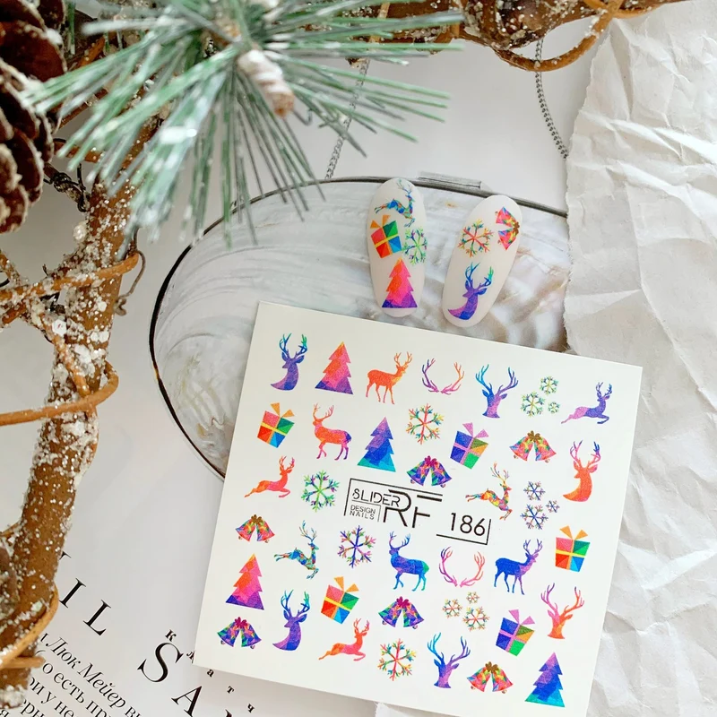 Slider.RF Christmas nail decals / sliders 186