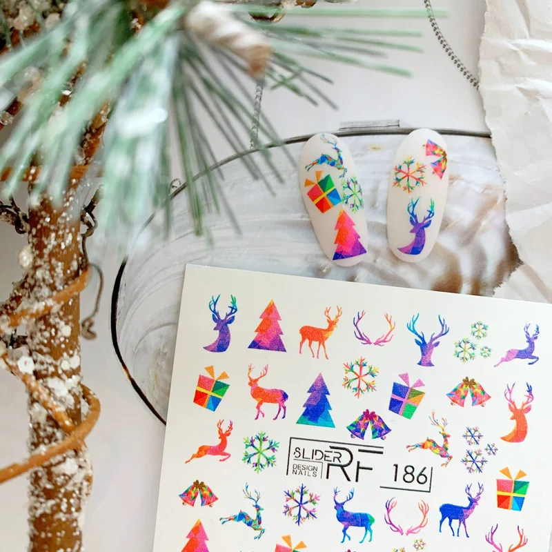Slider.RF Christmas nail decals / sliders 186
