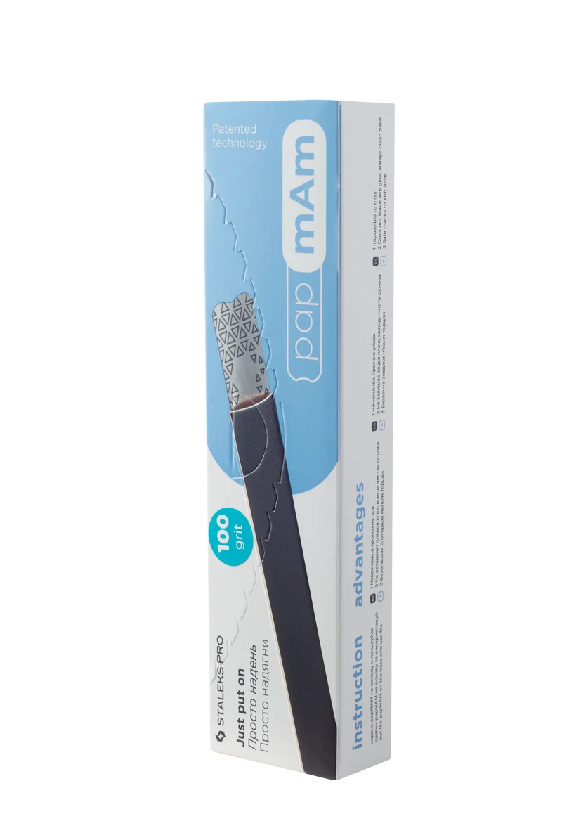 STALEKS PRO Reusable nail file 50 pack, Straight, 100, 180, 240 grit, base required, manicure nail tools DFCE-22