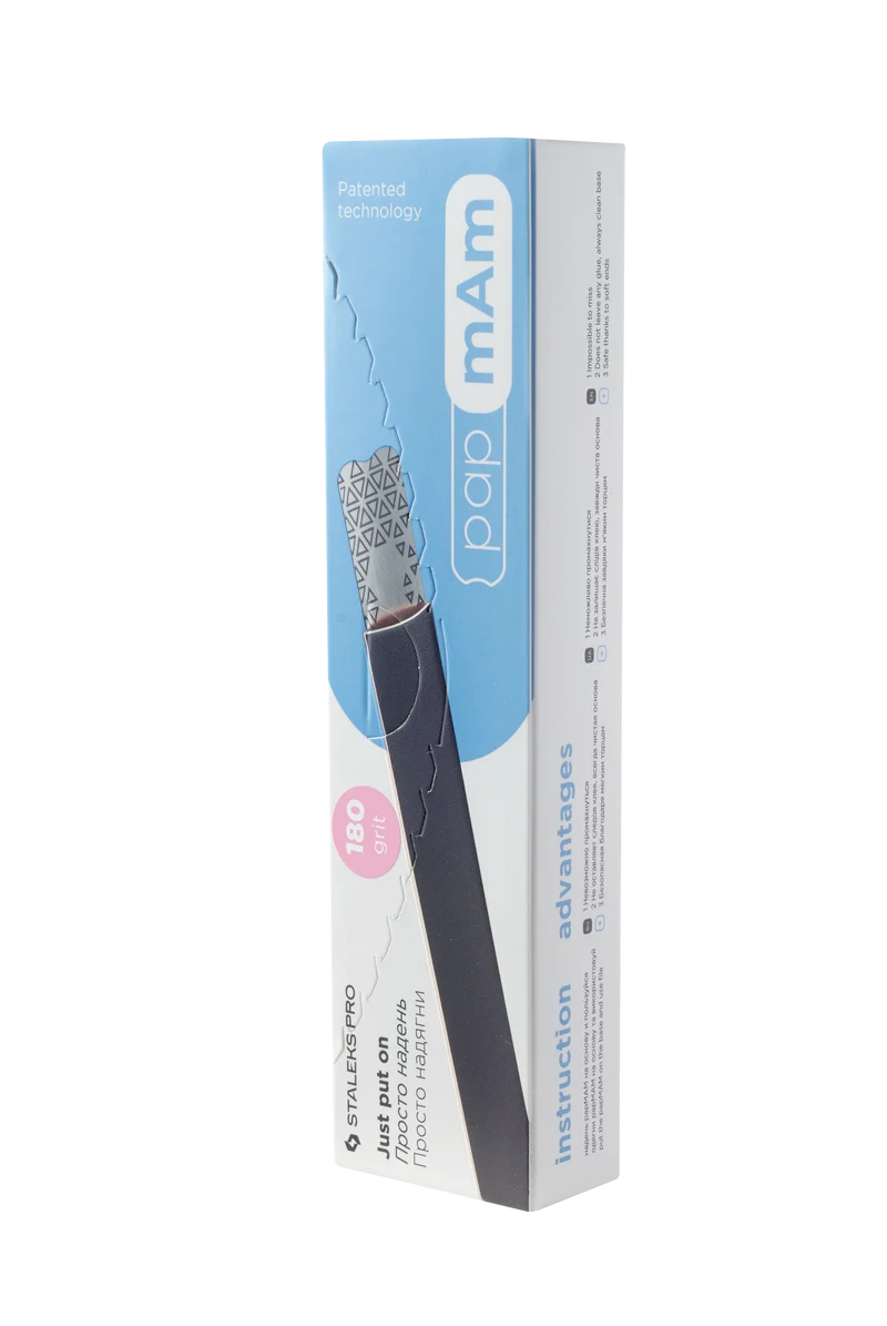 STALEKS PRO Reusable nail file 50 pack, Straight, 100, 180, 240 grit, base required, manicure nail tools DFCE-22