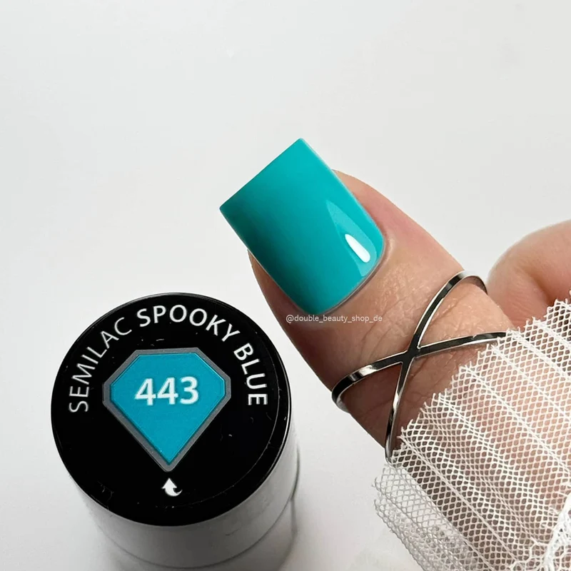 443 Spooky Blue - UV Nagellack Dunkeln leuchten 7ml Semilac