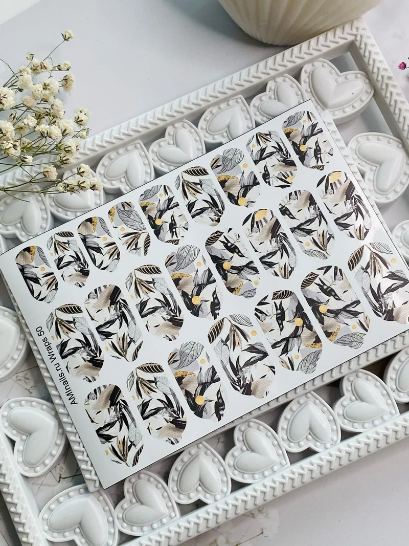 Nagelfolie 50 Nail Wraps für Maniküre AMINAILS