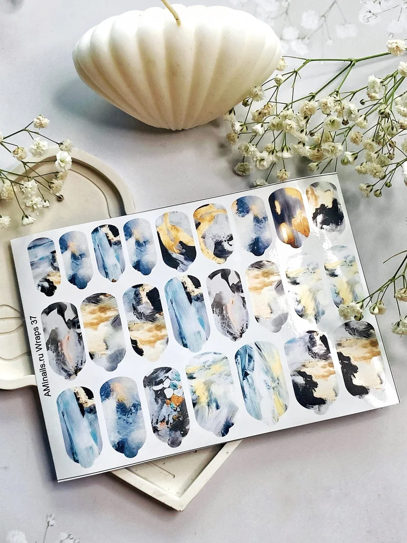 Nagelfolie 37 Nail Wraps für Maniküre AMINAILS