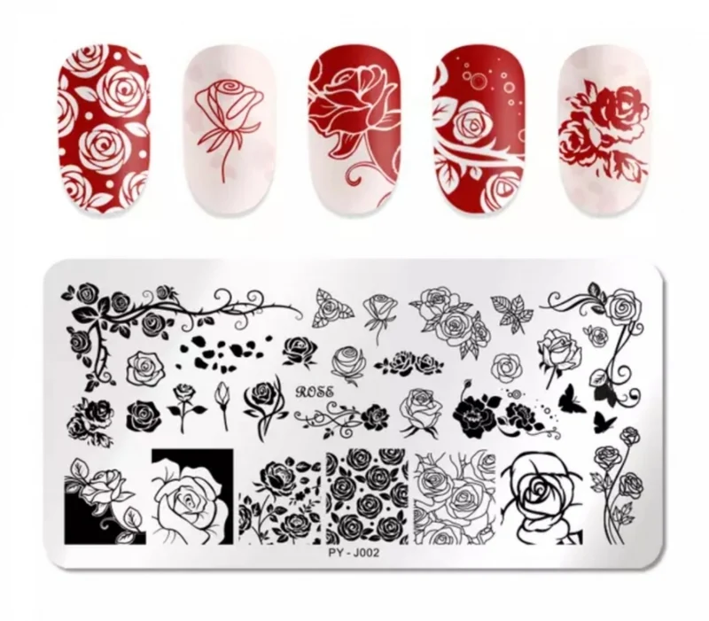 Stamping Platte Schablone Rosen PY-J002