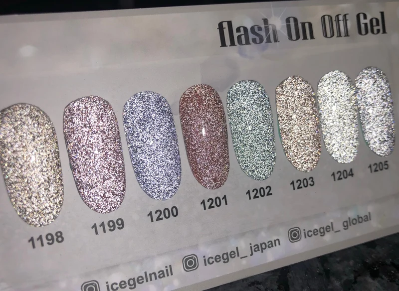 ICEGEL Flash on / off gel polish 1198-1205